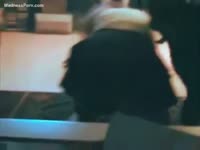Drunk hot legal age teenager is having joy with her dog in the living room